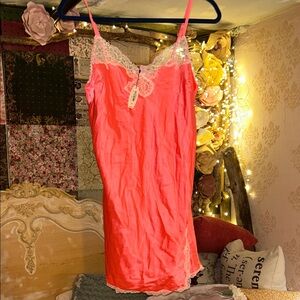 Victoria's Secret Coral Lace Chemise